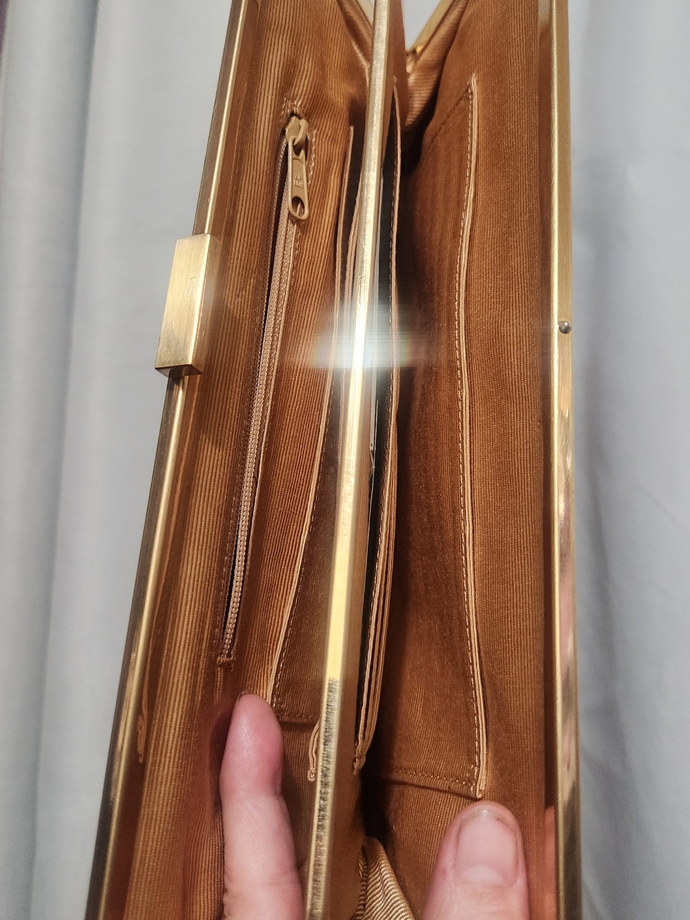 HOBO Brown Snakeskin-Print Clutch with Gold Accents - Picture 5 of 10